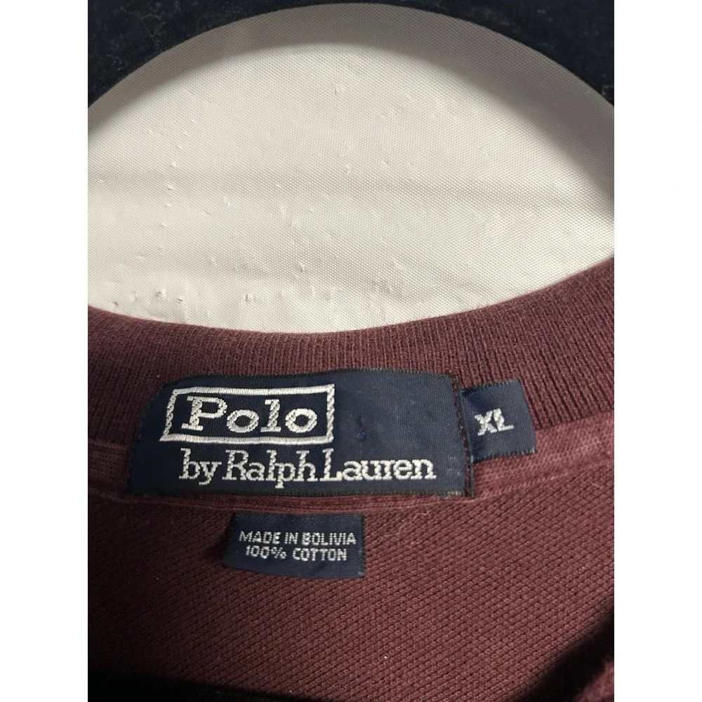 Vintage Polo Ralph Lauren Rugby Shirt‎ Men's XL Maroon Pony Preppy College
